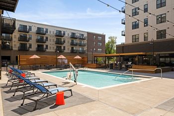 Outdoor pool with sundeck
